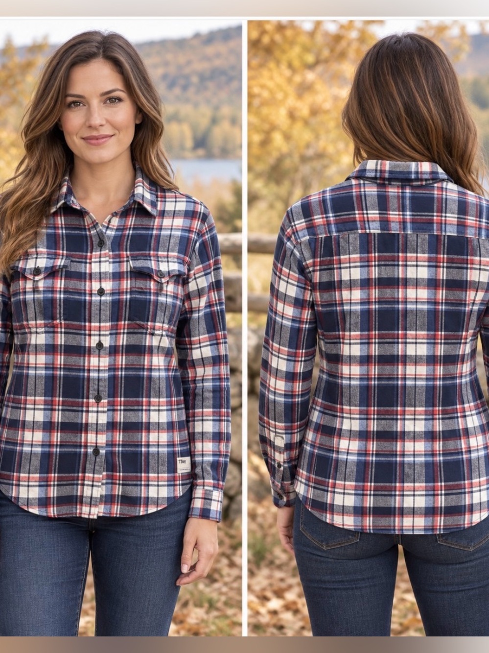 Tilley Women’s Plaid Flannel Button Down Shirt NWT Size XL